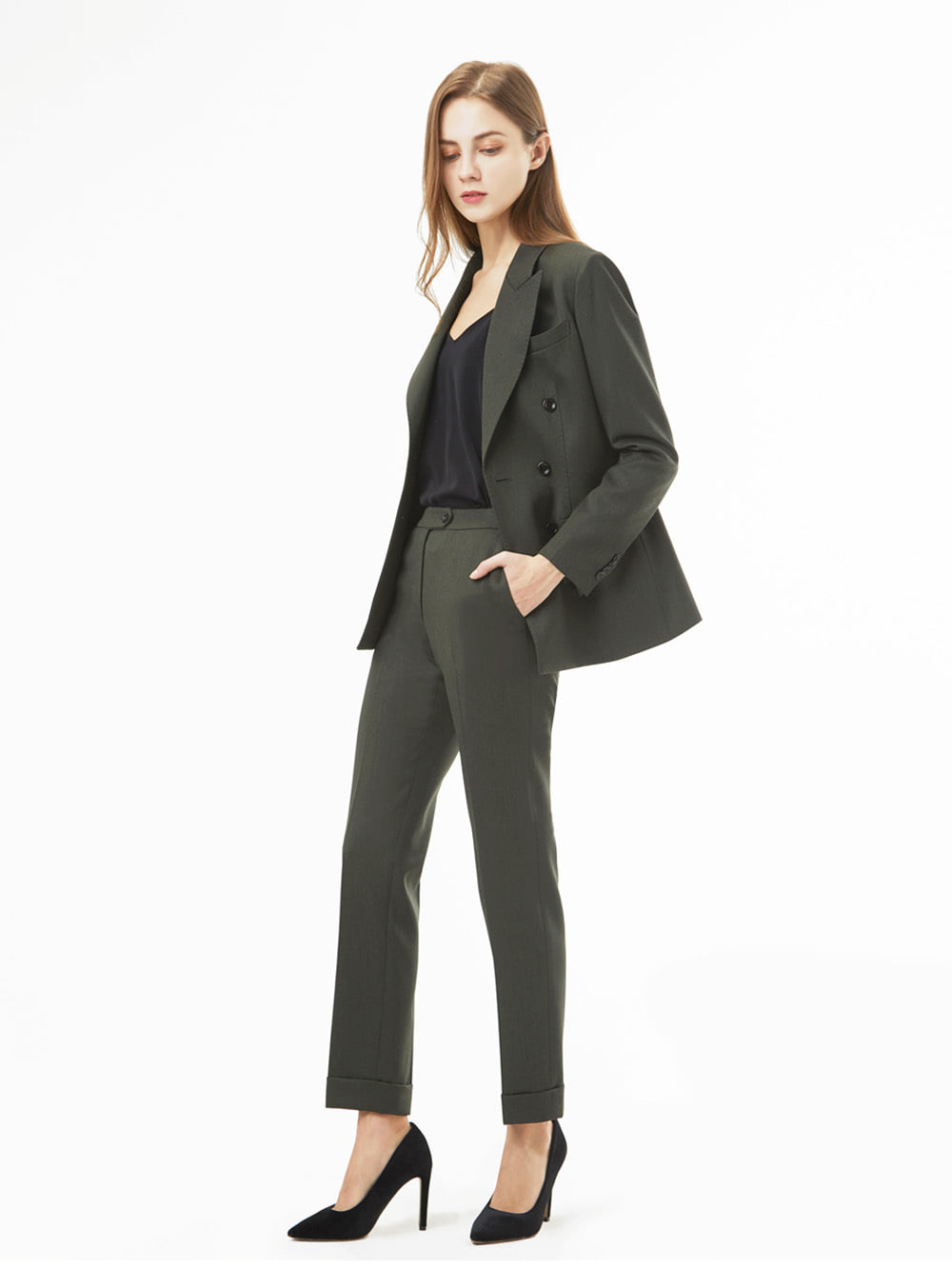 Holland&amp;Sherry Gaberdine Khaki Suit